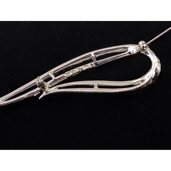 Vintage Sarah Coventry Swirl Brooch Abstract Silver Tone Signed Timeless - Picture 5 of 12